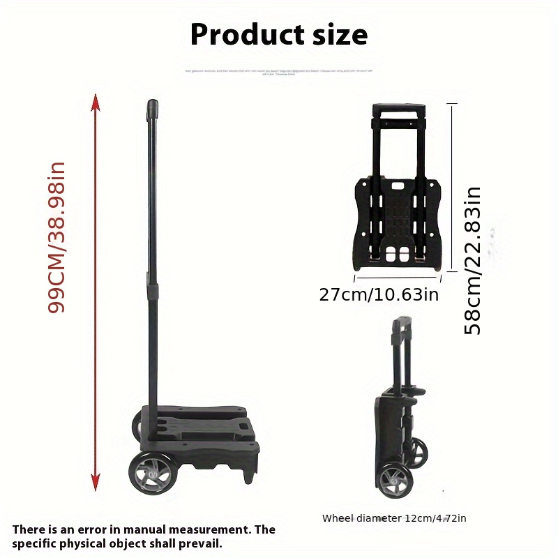 Collapsible Shopping Cart with Telescopic Tie Rod: Large Bearing PU Wheel, Raised and Widened Base, Double-Layer Insulation, Load up to 110.23LB - Image 4