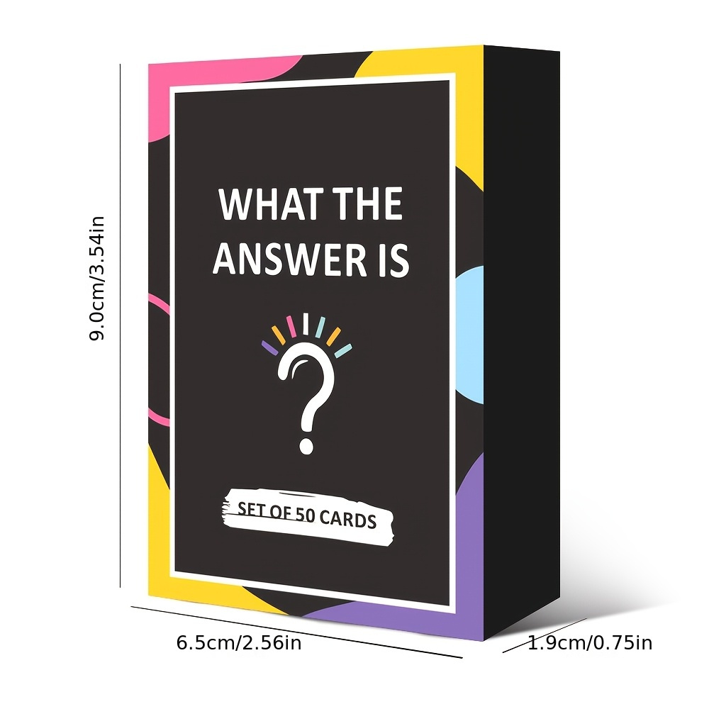 What The Answer Is" Fun Guessing Card Game - 50 Cards, Perfect for Adults' Party Nights & Holiday Gatherings | Ideal for Halloween, Christmas, Thanksgiving - Image 2