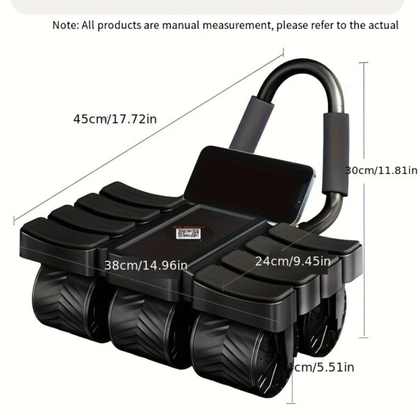 [Automatic Rebound Fitness Roller] Six-Wheel Ab Roller with Arm Support - Automatic Rebound Fitness Equipment for Core Strength - Black PP Material, Indoor Home Use - Image 5