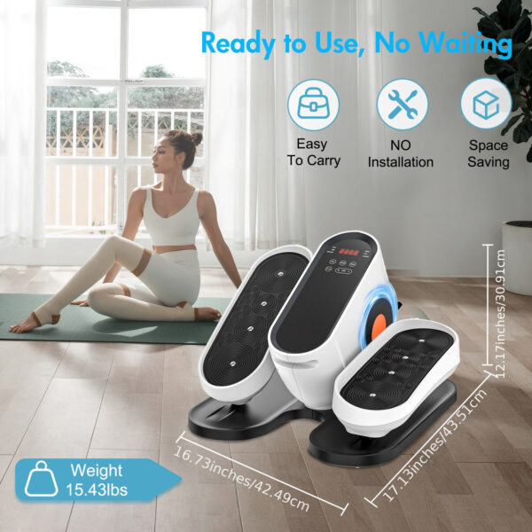 Under Desk Elliptical, Electric Seated Pedal Exerciser, 5 Automatic Modes + 15 Manual Speeds, White, Suitable for Leg Fitness Equipment for Teens, Seniors, and Adults - Image 2