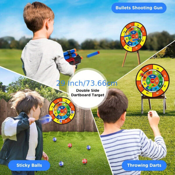 VATOS 2 Pack Bow and Arrow Toy for 5 6 7 8 9 10 11 Year Old Boys Girls, Light Up Archery Toy With Cup Suction Standing Target & 29 IN Dart Board, Indoor Outdoor Activity Toys Birthday - Image 4