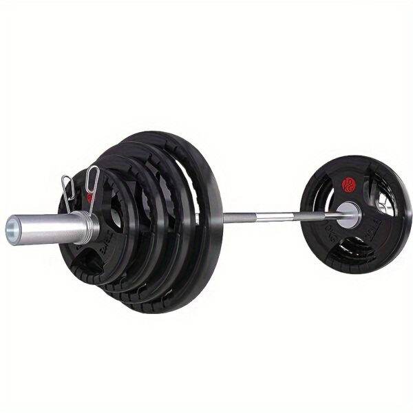 Universal Rubber Coated Barbell Plate, 5.51lbs/11.02lbs/22.05lbs - Black, Durable Home Fitness Equipment, Non-Damaging to Floor - Image 4