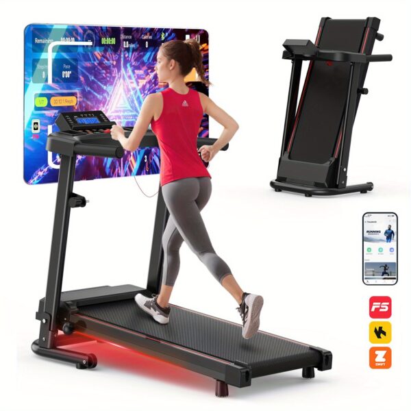 XMKEY Foldable Portable Treadmills for Home with 300 LBS Capacity, APP Control, Compact Small Walking Pad Treadmill for Office, Without Battery - Image 3