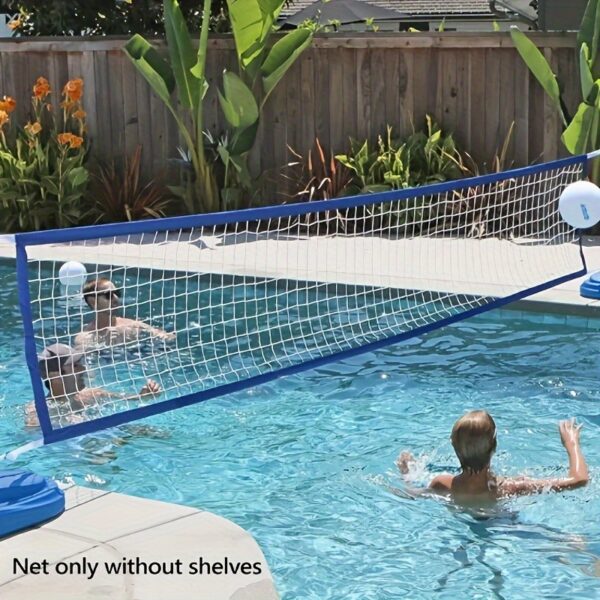 Durable Oversized PE Pool Volleyball Net - Sturdy Stable Design for Family Beach & Backyard Games, Includes Storage Bag, Water Sports Accessories, Volleyball Accessories