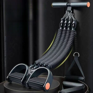 1pc Resistance Band with Foot Pedal, Home Fitness Equipment, Leg and Abdominal Training, Sit-Up Assistant, Durable Rubber Material, Black and Purple, Multiple Tension Levels, Braided Design, Perfect Game Choice for Holiday Parties, Suitable for Ramadan, Easter, Valentine's Day, Mother's Day, Father's Day ideal gift