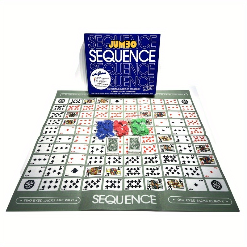 Classic Sequence Board Game - New Edition, Family-Friendly Card Game for Ages 14 and Up, Plastic and Paper Materials, No Electricity Required, Featherless, Perfect for Parties and Social Gatherings - Image 4