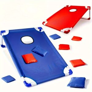 6-Pack Portable Foldable Sand Toss Bags for Kids - Durable Outdoor Beach & Backyard Games, No Batteries Needed, Red & Blue