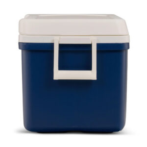 48 QT Laguna Hard Sided Ice Chest Cooler - Navy Blue with White Lid & Handle, Durable High-Density Polyethylene (HDPE) for Food Safety, Perfect for Camping, Beach, Picnics, Cooler for Camping, Picnic Essentials, Sleek Cooler Design, Sturdy Construction