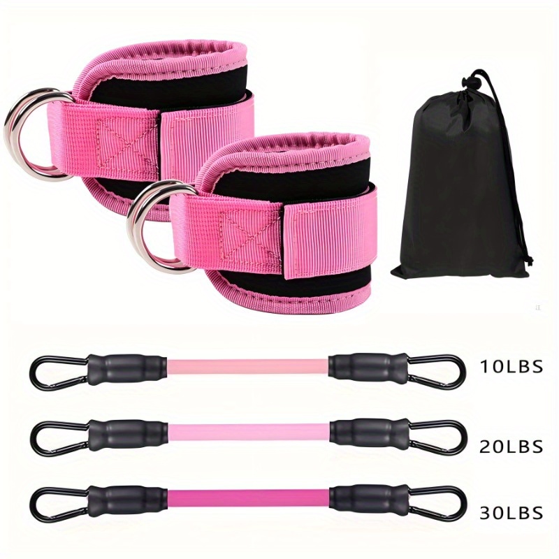 2/5pcs Fitness Rope Set, Leg Kicking Resistance Band Hip and Thigh Strength Training Ankle Strap Ties for Bodybuilding Pull-Up Rope - Image 7