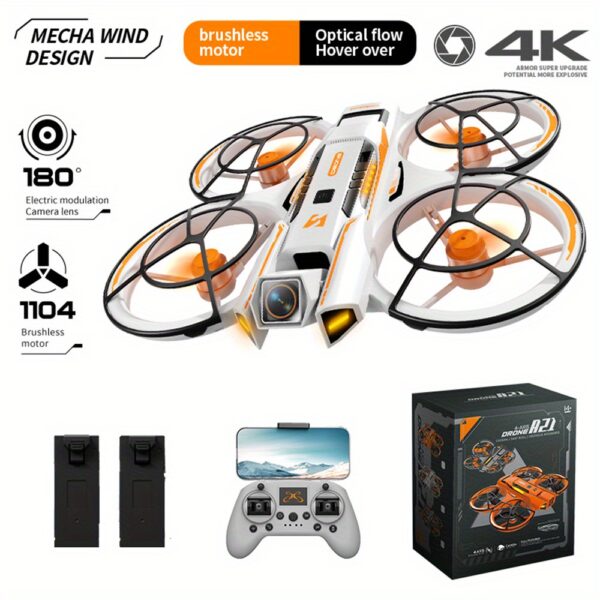 New FPV drone equipped with professional-grade cameras - 4K high-definition dual cameras, high-quality remote controller, brushless motor, optical flow positioning, one-click takeoff/ landing, battery life up to 15 minutes, stunts such as 360° rotation, aerial photography drone with GPS, adult drone with camera | Fashionable design | Reliable performance, the perfect gift for holidays/ birthdays! - Image 3
