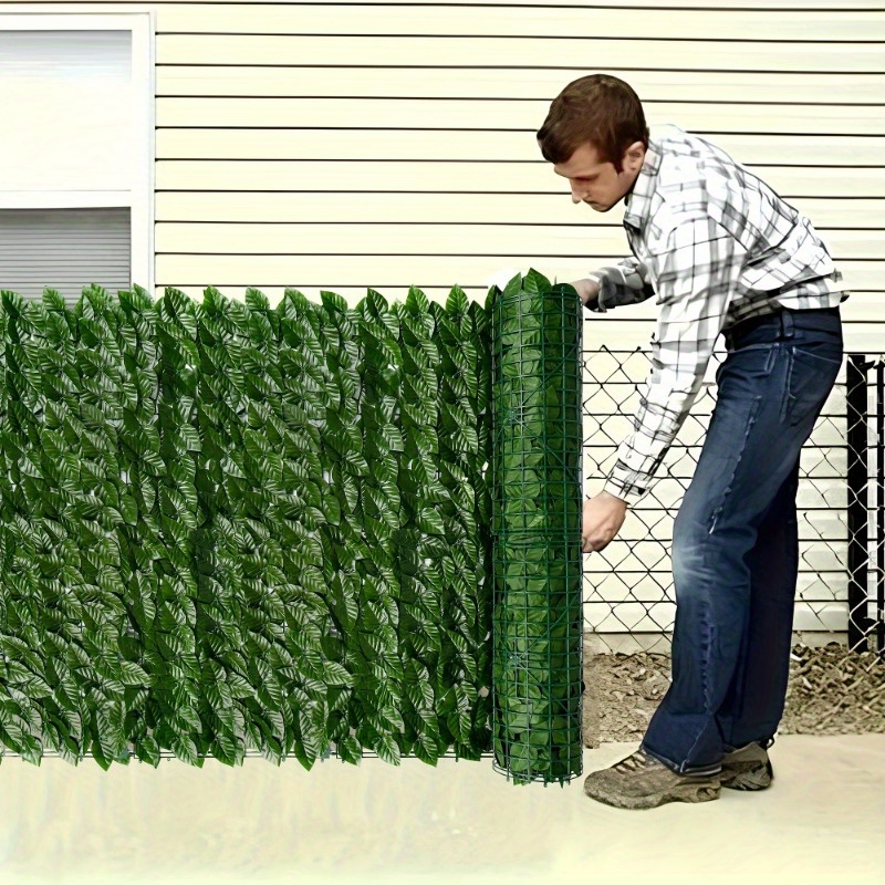 118.11inch x 39.37inch Expandable Artificial Evergreen Ivy Privacy Fence Screen - UV-Protected, Waterproof Plastic Vine Leaf Panel for Outdoor Garden, Patio, Courtyard Decor - Versatile Green Wall Hedge Cover, Fence Decor