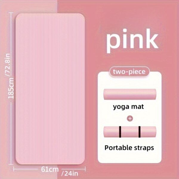 Thickened Non-Slip Yoga Mat with Handles - Heavy-Duty Shock-Absorbing Soundproof Fitness Mat, Ultra-Soft Home Gym Floor Mat for Pilates and Floor Exercises - Available in Pink/Purple/Black, Suitable for Beginners and Professionals, Durable Material, Yoga Gear, Essential for Fitness Enthusiasts - Image 12
