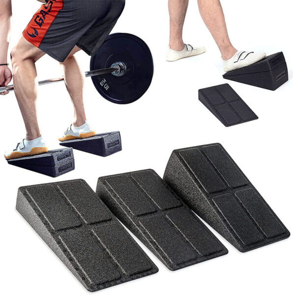 [3-Pack Squat Wedge Blocks] 3-Pack Squat Wedge Blocks - 12-Inch Universal Fit PP Material Leg Stretcher Foam Slant Boards for Squats, Calf Raises, Yoga, Knee Over Toe Workout Equipment - Black