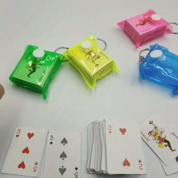 12pcs Portable Mini Playing Card Poker Keychain Small Board Game Keychain 4cm/1.57" Christmas, Thanksgiving Gift, Party Game - Image 8