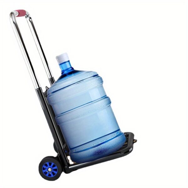 [Heavy-Duty Luggage Trolley] 130kg Max Load Heavy-Duty Folding Luggage Trolley, Metal & Silicone | Portable Shopping Cart Pulling Truck, 28mm Pipe Diameter, 160cm Stretch Length, with 3 Lashing Cords - Image 8