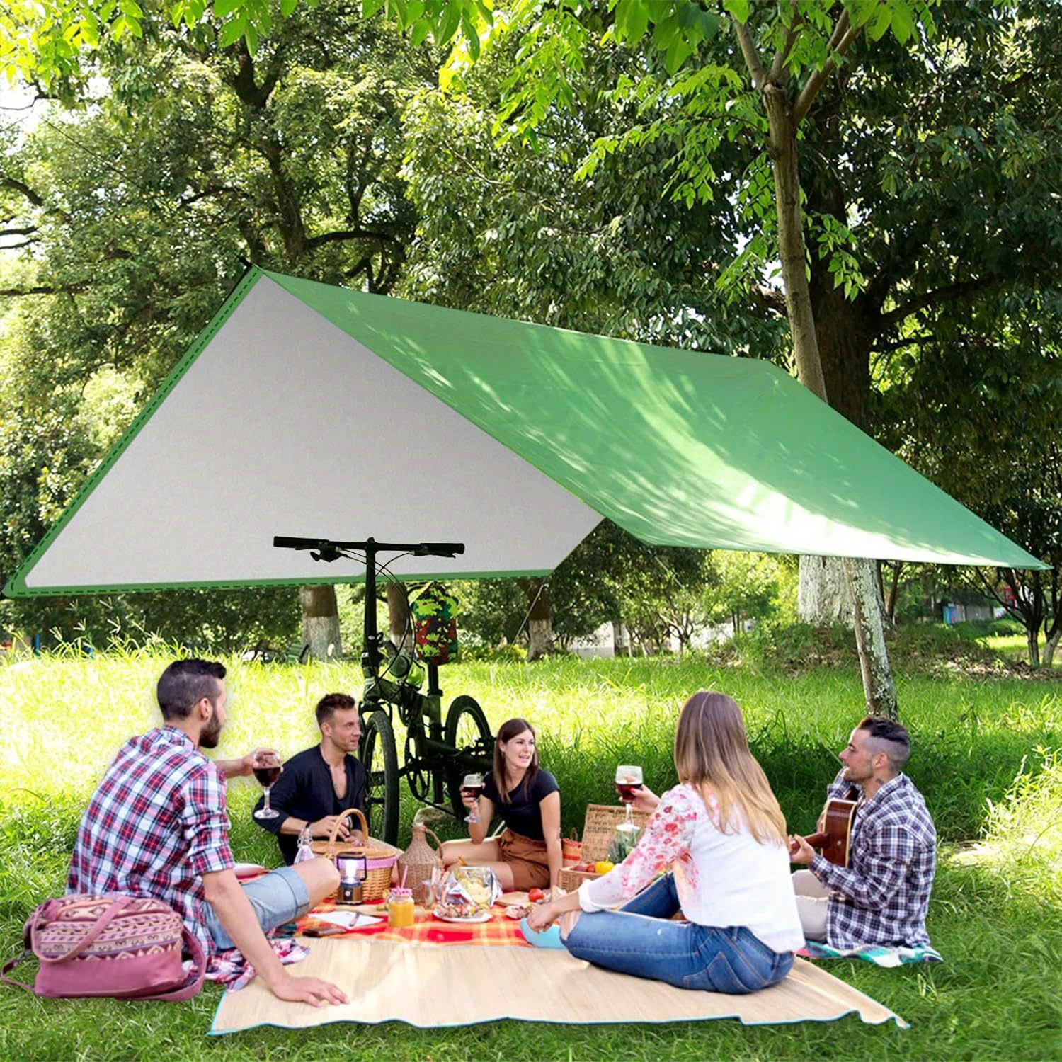 118.11inch x 118.11inch Portable Lightweight Camping Canopy for Sunshade - Essential Gear for Outdoor Camping, Best for Christmas, Perfect for Thanksgiving - Image 5