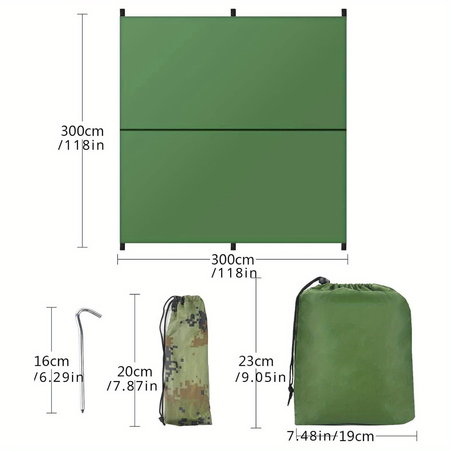 118.11inch x 118.11inch Portable Lightweight Camping Canopy for Sunshade - Essential Gear for Outdoor Camping, Best for Christmas, Perfect for Thanksgiving - Image 2