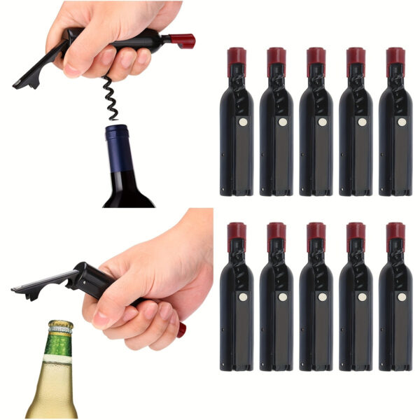 15/25pcs Wedding Fridge Magnet Bottle Openers, Foldable Champagne Corkscrew with Label Stickers, Perfect for Guests and Party Gifts
