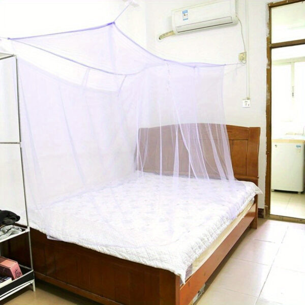 [Single Portable Polyester Mosquito Net] Portable And Easy To Install Polyester Mosquito Net, Single Opening - Ideal For Bedrooms, Dorms, Patios, And Camping Christmas Gift - Image 9