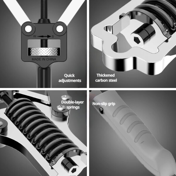 [Adjustable Arm Strength Trainer] 1pc Multi-Functional Adjustable Arm Strength Trainer - Stainless Steel & PVC, 15-75kg Resistance - Home Gym Fitness Equipment for Men's Chest Muscle Workout - Image 6