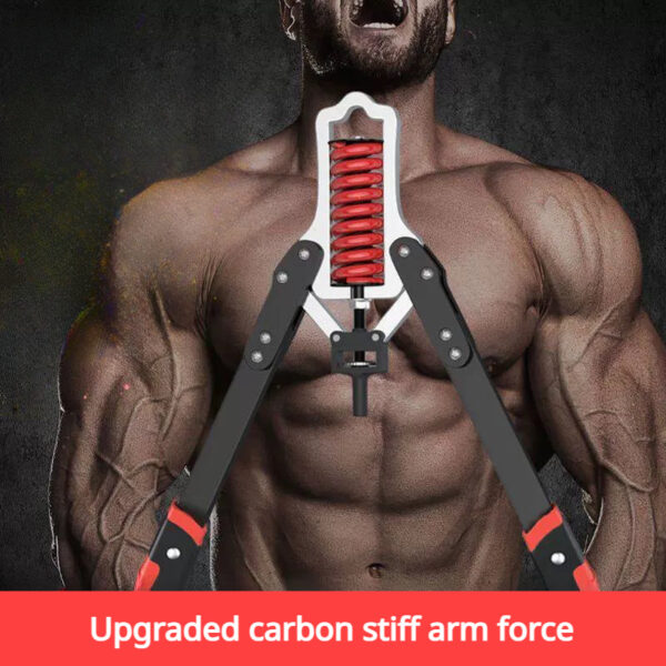 [Adjustable Arm Strength Trainer] 1pc Multi-Functional Adjustable Arm Strength Trainer - Stainless Steel & PVC, 15-75kg Resistance - Home Gym Fitness Equipment for Men's Chest Muscle Workout - Image 4