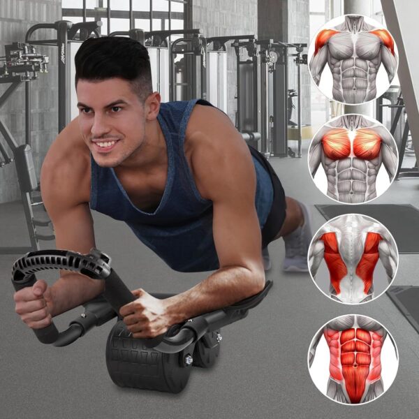 [Automatic Abdominal Roller Equipment] Universal Abdominal Roller with Automatic Rebound, 2-in-1 Core Training Equipment with Elbow Support, Home Fitness Gear, Uncharged, No Battery Required, Durable Silicone, Spandex, PVC Material - Image 5