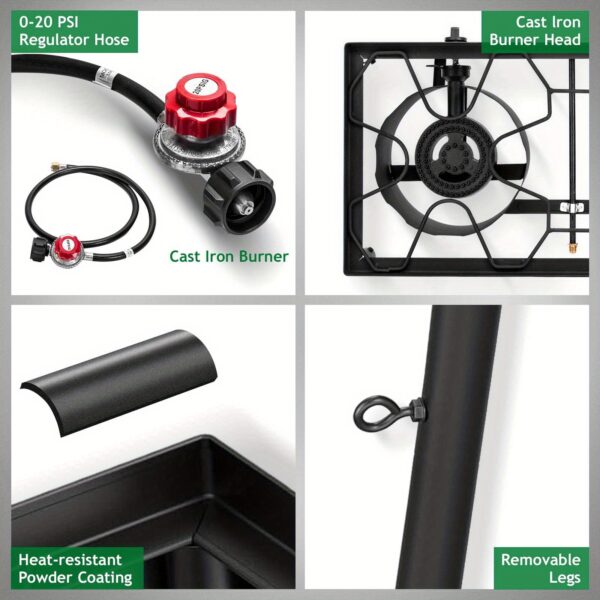 [Propane Outdoor Grill] 3/2/1 Burner Gas Propane Stove - Outdoor Camping Picnic Grill - For Outdoor, Garden, Gathering, Party - Image 7