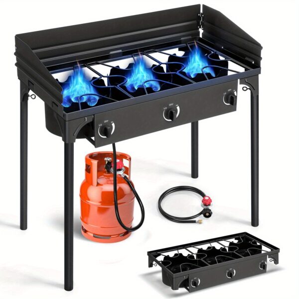 [Propane Outdoor Grill] 3/2/1 Burner Gas Propane Stove - Outdoor Camping Picnic Grill - For Outdoor, Garden, Gathering, Party - Image 6