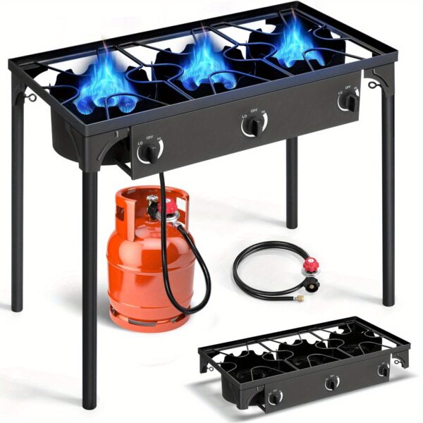 [Propane Outdoor Grill] 3/2/1 Burner Gas Propane Stove - Outdoor Camping Picnic Grill - For Outdoor, Garden, Gathering, Party