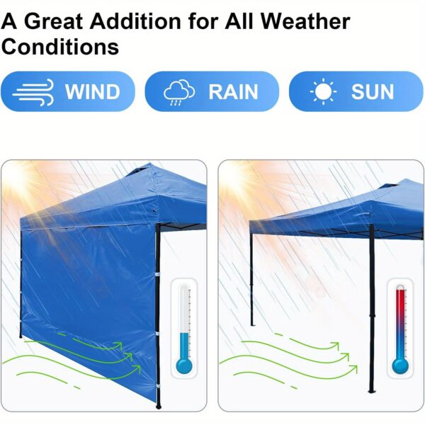[UV Protection Canopy] 10x10 Pop-Up Canopy Sunshade Curtain with Side Walls | UV Protection, Durable Blackout Fabric, Rain Barrier, Tent Side Windbreak, and Sunscreen Cloth for Indoor and Outdoor Garden Coverage - Instant Canopy Only 1pc Side Wall Privacy Curtain Without Frame - Image 6