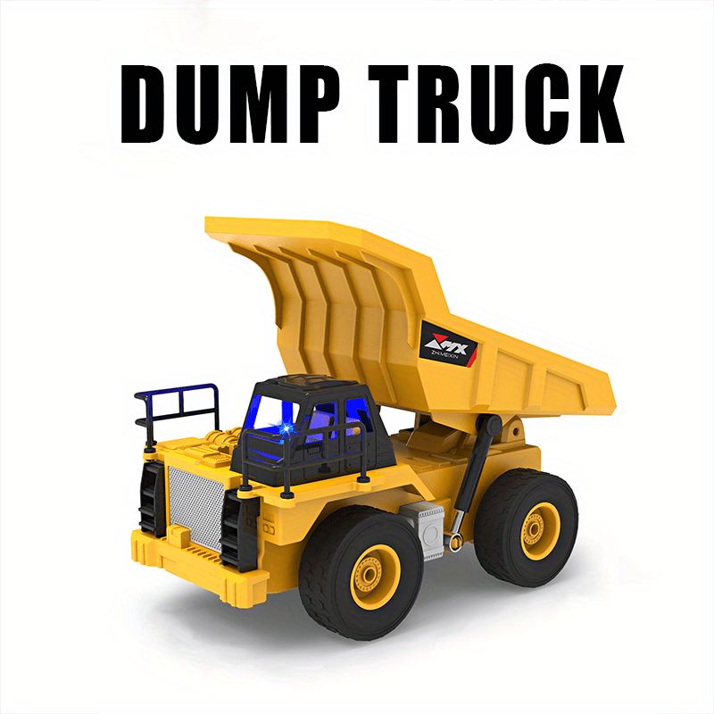 1:24 Scale Remote Control Dump Truck with Light-5 Channels, Rechargeable Battery, Perfect Gift for Birthday, Halloween and Christmas