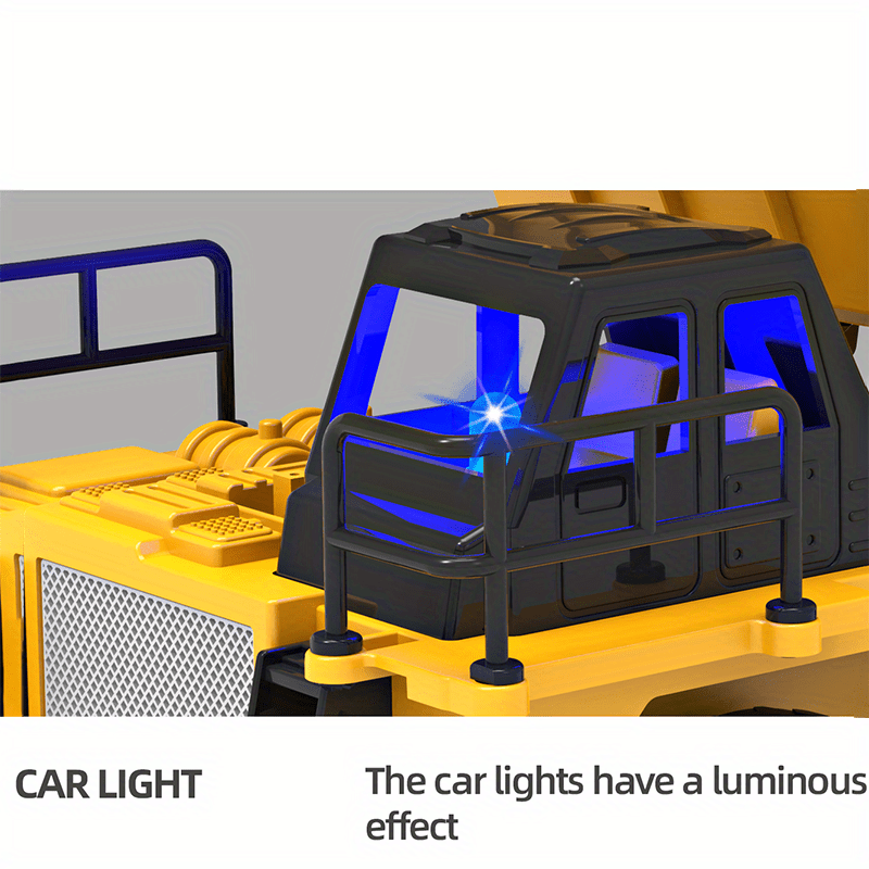 1:24 Scale Remote Control Dump Truck with Light-5 Channels, Rechargeable Battery, Perfect Gift for Birthday, Halloween and Christmas - Image 5