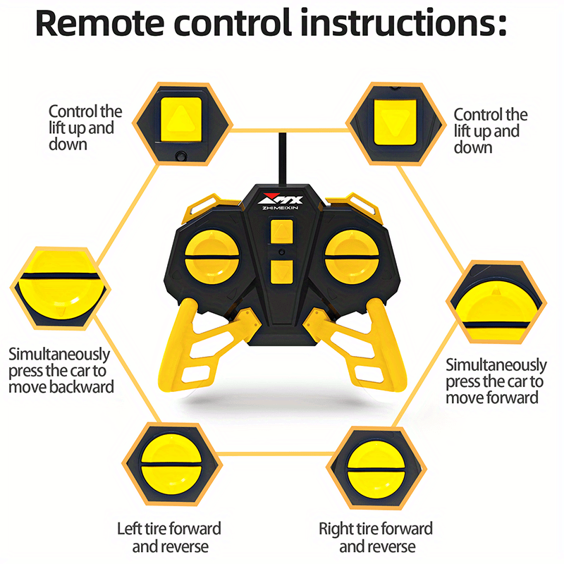 1:24 Scale Remote Control Dump Truck with Light-5 Channels, Rechargeable Battery, Perfect Gift for Birthday, Halloween and Christmas - Image 7