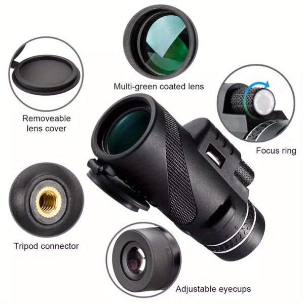 [High-Definition] Afterwave 10x42 Monocular Telescope | 1pc | FMC Lens | High-Definition Portable Handheld | Hiking, Bird Watching, Outdoor Camping | Holiday Gift | Sleek Monocular Design - Image 5