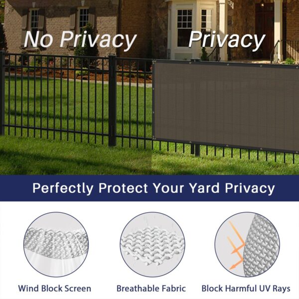[5'x50' Heavy Duty Fence Screen] Heavy Duty 5'x50' Green Mesh Windscreen & Shade Fabric | Durable Build, 91% Light Blocking, Tear-Resistant with Brass Grommets, Easy Installation, Outdoor Privacy Solution | Versatile Outdoor Screen, Reinforced Edges, Privacy Fence Panels for Outside - Image 10