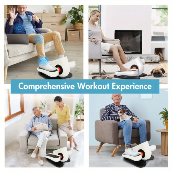 Under Desk Elliptical, Electric Seated Pedal Exerciser, 5 Automatic Modes + 15 Manual Speeds, White, Suitable for Leg Fitness Equipment for Teens, Seniors, and Adults - Image 5