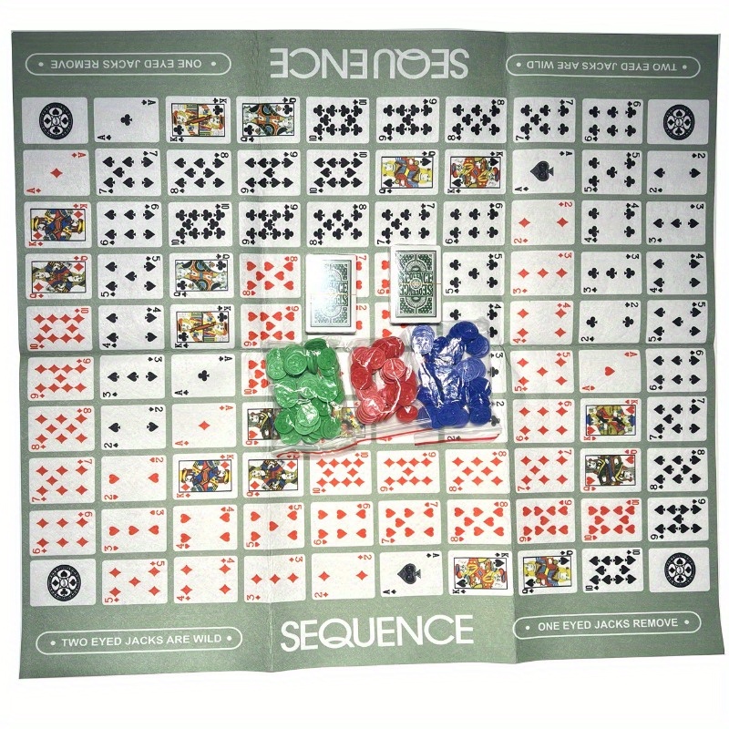 Classic Sequence Board Game - New Edition, Family-Friendly Card Game for Ages 14 and Up, Plastic and Paper Materials, No Electricity Required, Featherless, Perfect for Parties and Social Gatherings - Image 7