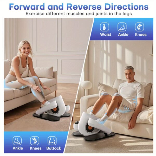 Under-desk Elliptical Trainer - Fully Assembled, Quiet, Portable, Seated Pedal Exerciser With Remote Control. 5 Automatic Modes + 15 Manual Speed Settings For Easy Home Exercise And Office Relaxation, Without Battery - Image 2