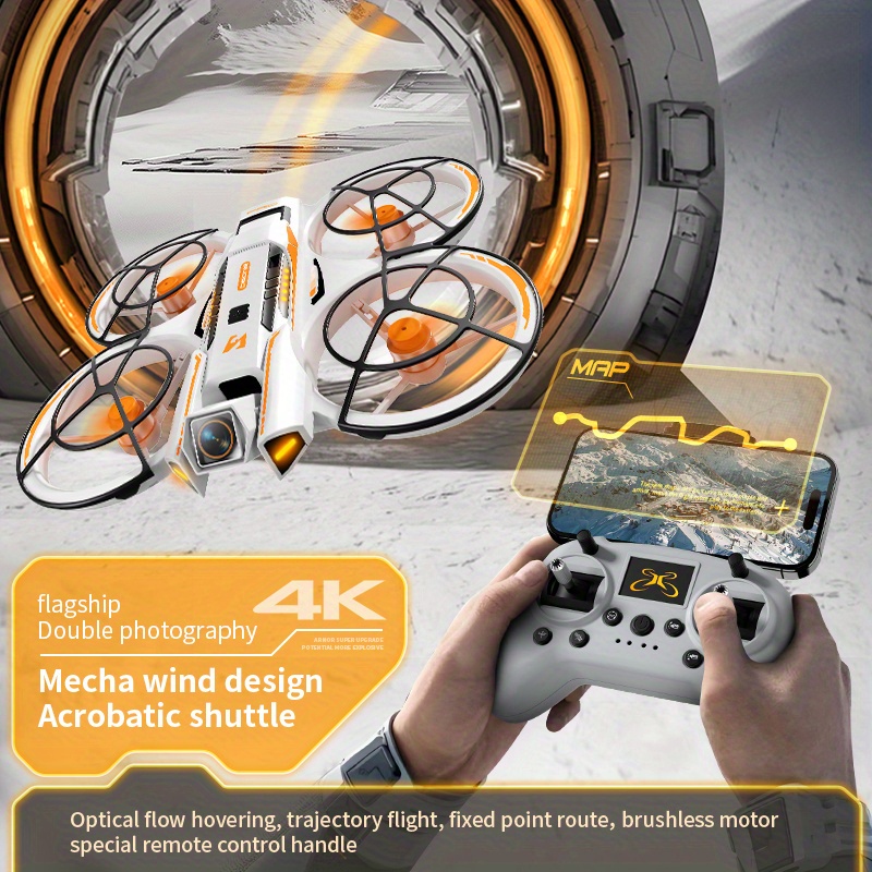 FPV Drone with Professional 4K Dual Camera - GPS Drone, Brushless Motor, One-Touch Takeoff/Landing, 15 Min Flight Time, Optical Flow Positioning, Wi-Fi/APP/Infrared, for Aerial Photography, Racing, Vlogging - Ideal Gift for Adults & Drone Enthusiasts, High Quality Drone, Vlogging Equipment, Highquality Construction, Outdoor Adventure, Stylish Design, Stable Flight, Tech Lovers - Image 2