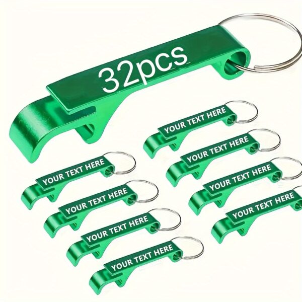 32pcs Customizable Metal Bottle Opener Keychains - Personalized Engraved Text, Durable Lightweight Design for Weddings, Bars, Business Events & Promotional Gifts, Keychain Accessories, Event Favors, Modern Keychain, Lightweight Keychain - Image 6