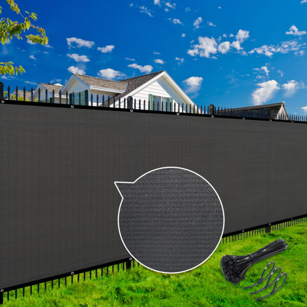 [5'x50' Heavy Duty Fence Screen] Heavy Duty 5'x50' Green Mesh Windscreen & Shade Fabric | Durable Build, 91% Light Blocking, Tear-Resistant with Brass Grommets, Easy Installation, Outdoor Privacy Solution | Versatile Outdoor Screen, Reinforced Edges, Privacy Fence Panels for Outside - Image 9