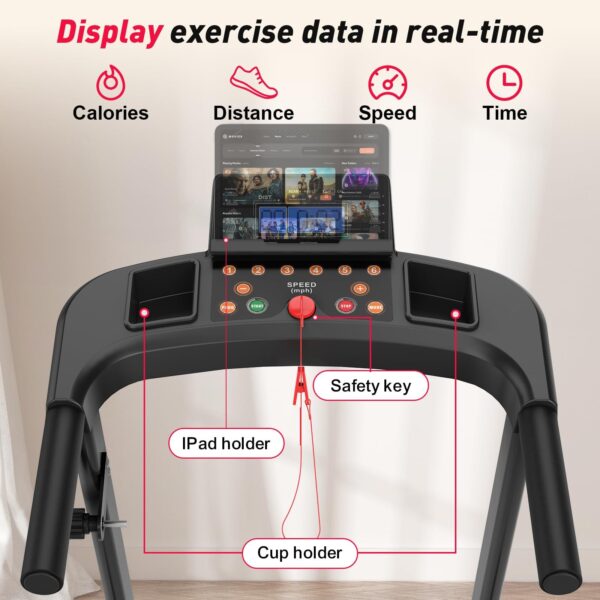 XMKEY Foldable Portable Treadmills for Home with 300 LBS Capacity, APP Control, Compact Small Walking Pad Treadmill for Office, Without Battery - Image 7