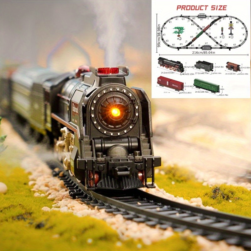 627B Retro Classic Train Set with Collectible Value, Luxury Tracks & Carriages, Lights Sounds Smoke - Ideal Gift for 3+ Kids Toys for Kids Valentines Day Gifts Kids Toys Games