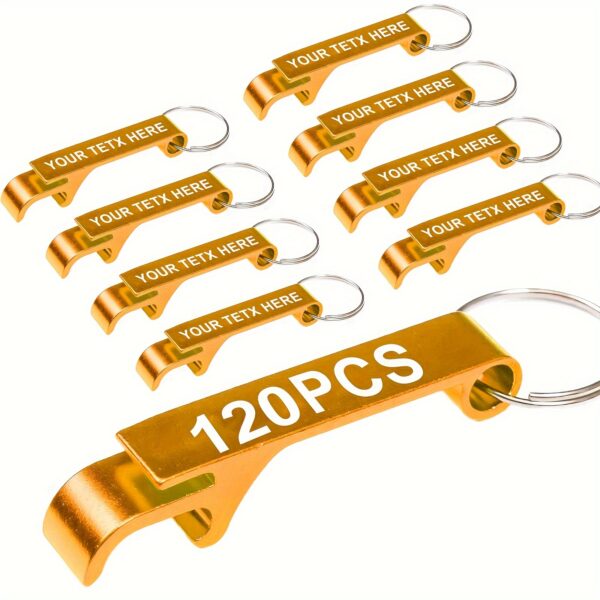 120pcs Personalized Metal Bottle Opener Keychains - Durable Aluminum, Customizable Text, Multiple Colors Available (Blue, Black, White, Red, Green, Purple, Orange) - Perfect for Parties, Valentine'S Day, Graduation Ceremonies, and Birthday Gifts, Stylish Metallic Finish | Premium Craftsmanship - Image 9