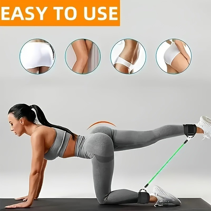 2/5pcs Fitness Rope Set, Leg Kicking Resistance Band Hip and Thigh Strength Training Ankle Strap Ties for Bodybuilding Pull-Up Rope - Image 8