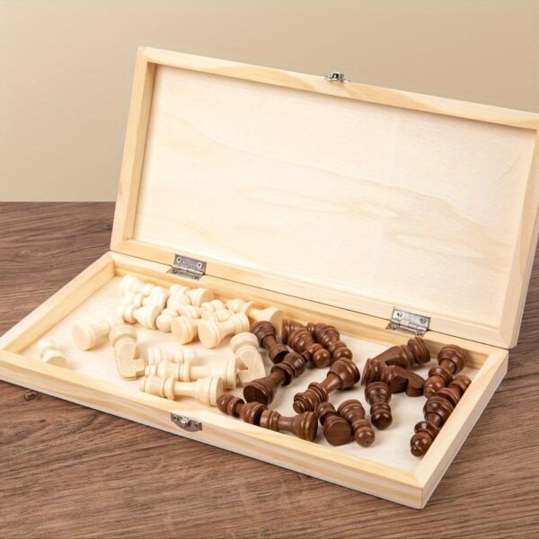 Chess Set, Three in One Board Games (Chess, Backgammon, Checkers), Foldable Storage Wooden Crate, Exquisite Handmade Chess, Adult And Youth Travel Games, Ideal Holiday Gifts. - Image 9