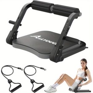 Adjustable Ab Trainer Machine - 3 Resistance Levels Home Gym Fitness Equipment for Core & Upper Body Workouts, Non-Electric Mobility Trainer with Ergonomic Handles, Mixed Colors, All- Ages, Resistance Bands for Working Out, Durable Construction, Without Battery