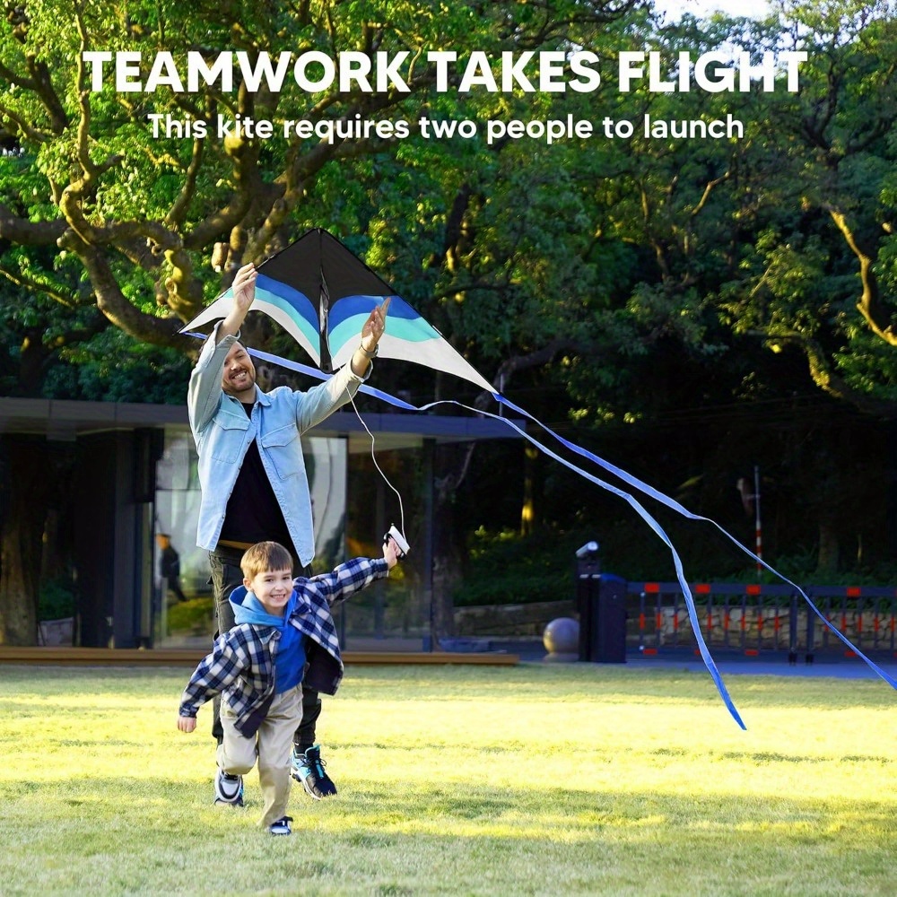 SYNCFUN Large Delta Kite Gradient-Easy to Fly for Youngsters and Adults, Beach Kite with 328ft String for Outdoor Games and Activities - Image 4