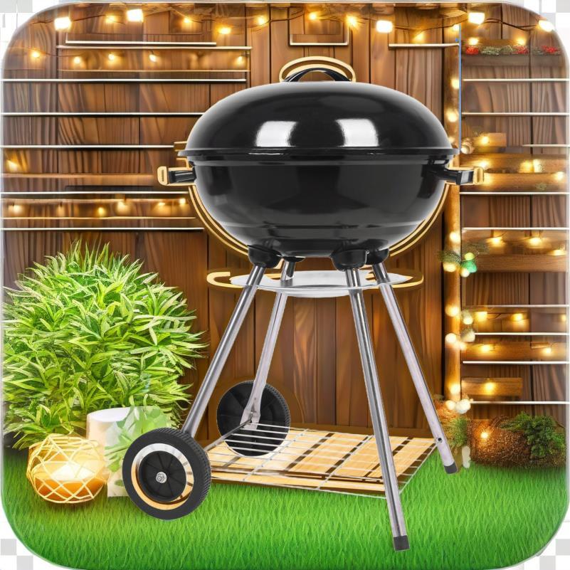 18-Inch Charcoal Grill with Enamel Finish - Portable Outdoor BBQ Stove, Food-Safe Metal, Black