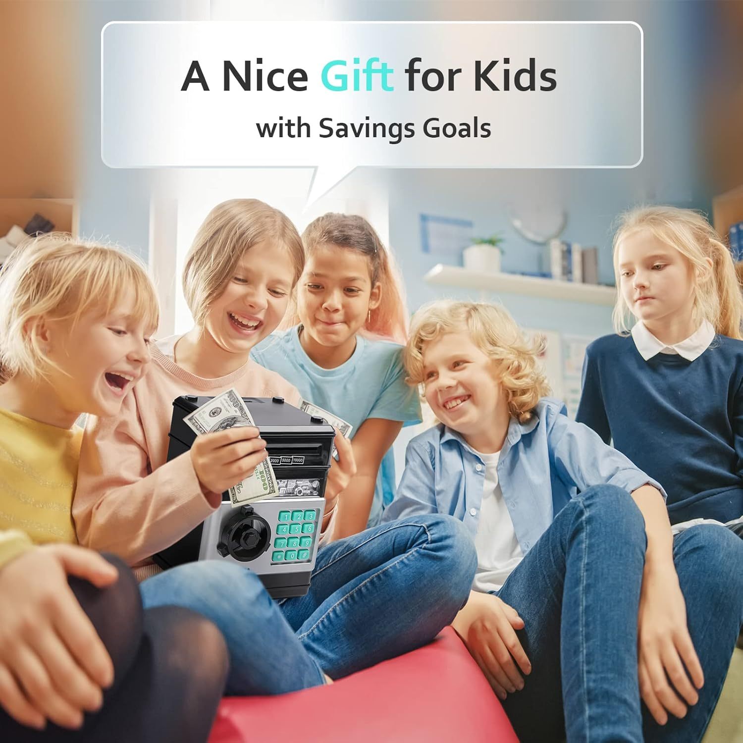 1 Piggy Bank, Large Electronic Piggy Bank With Protection, Suitable For Girls And Boys, Piggy Bank Cash Coin Bank ATM Bank, For Halloween, Christmas Gifts - Image 10